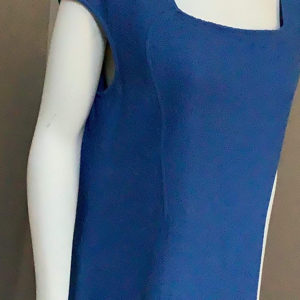St. John Blue Sleeveless Knee-length Sheath - Picture 5 of 12